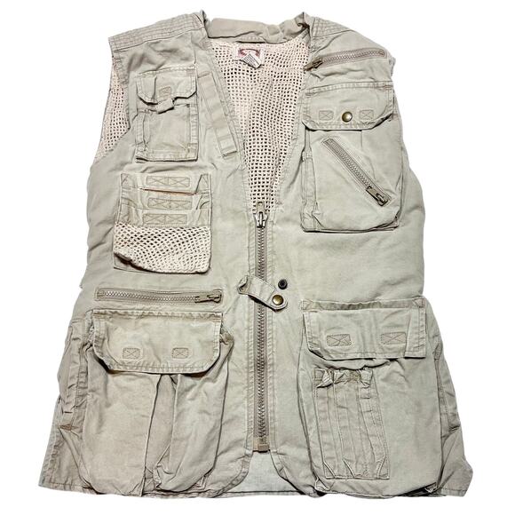 Vintage Banana Republic Safari Vest Small Beige Photographer Fishing Hiking - Picture 1 of 5